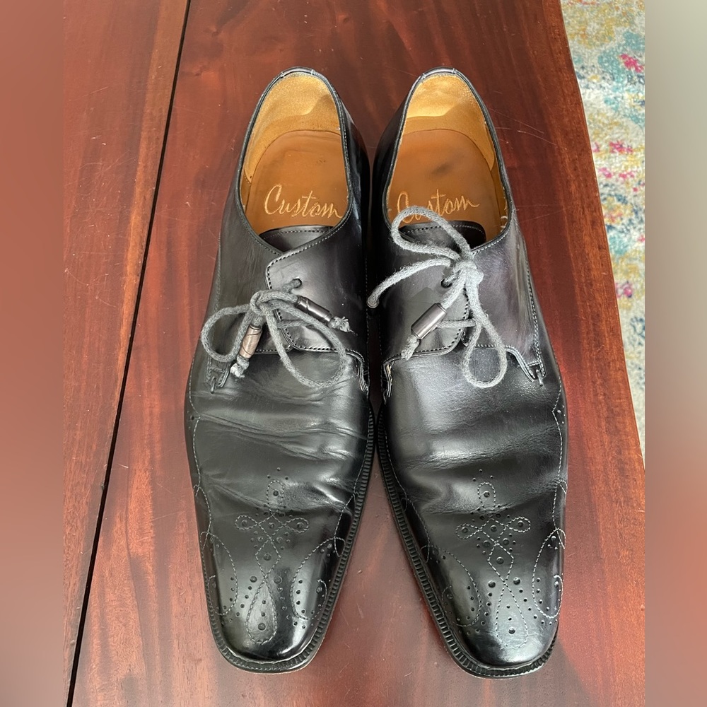 Custom made Mezlan leather dress shoes. Size 12.